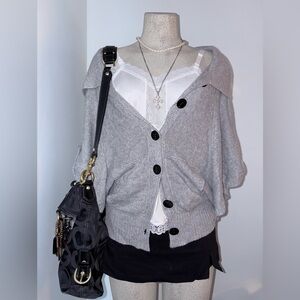 Gray Button-Up Women's Sweater